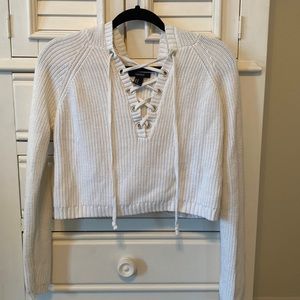 Forever 21 Cropped Knit Sweater w/ Hood